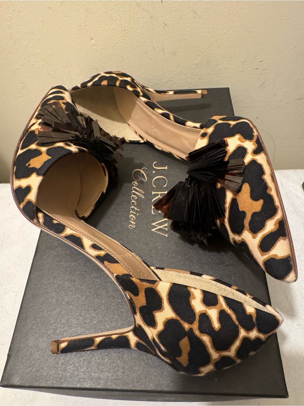 J.Crew Collection Elsie Sequin Leopard d'Orsay Pumps - Size 7.5 (Like New!) - Picture 4 of 14